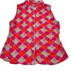 Banana Republic Factory sheer patterned lightweight sleeveless button